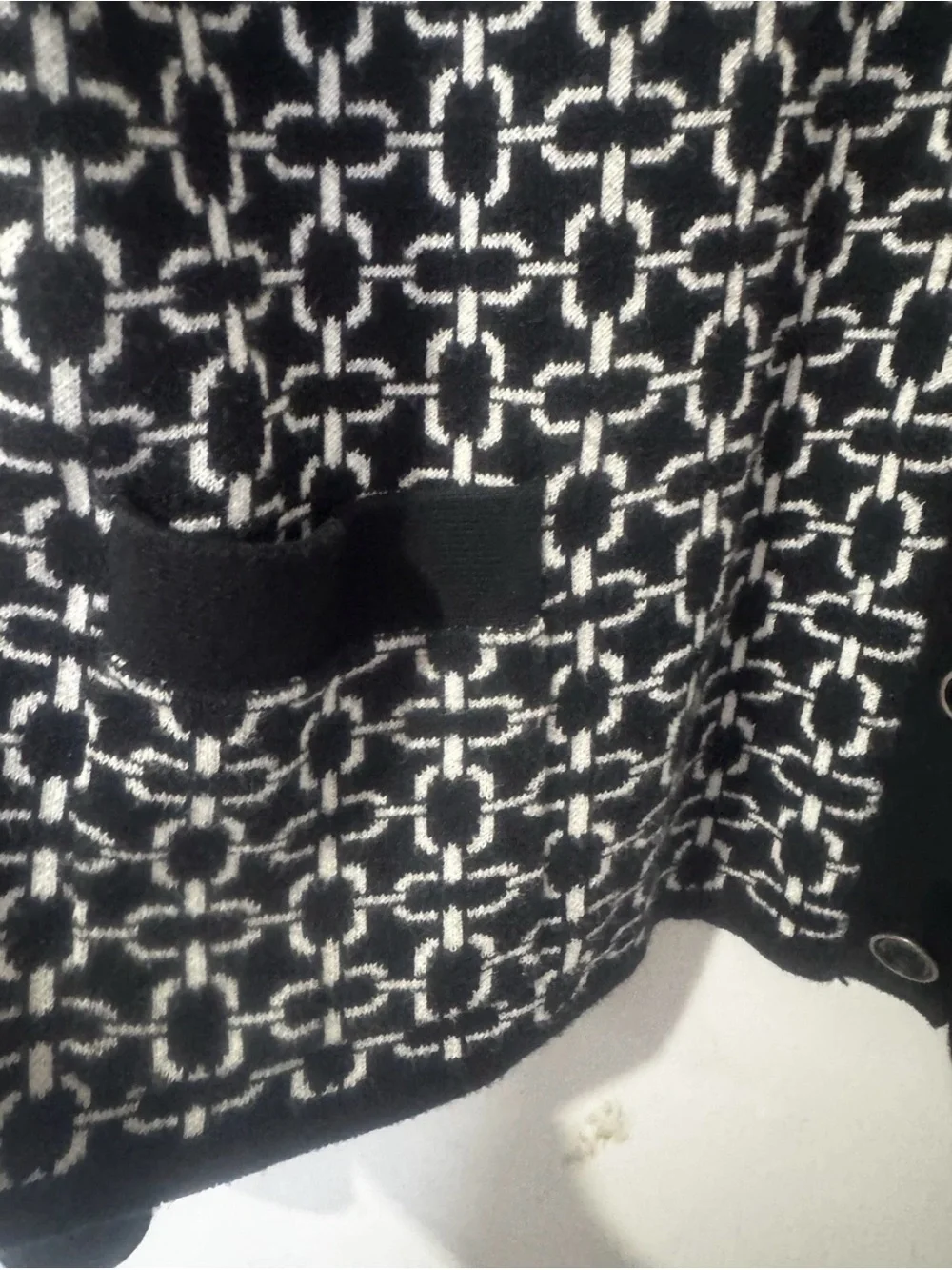 Ellen Tracy Charcoal and White Marled Knit Top XL
